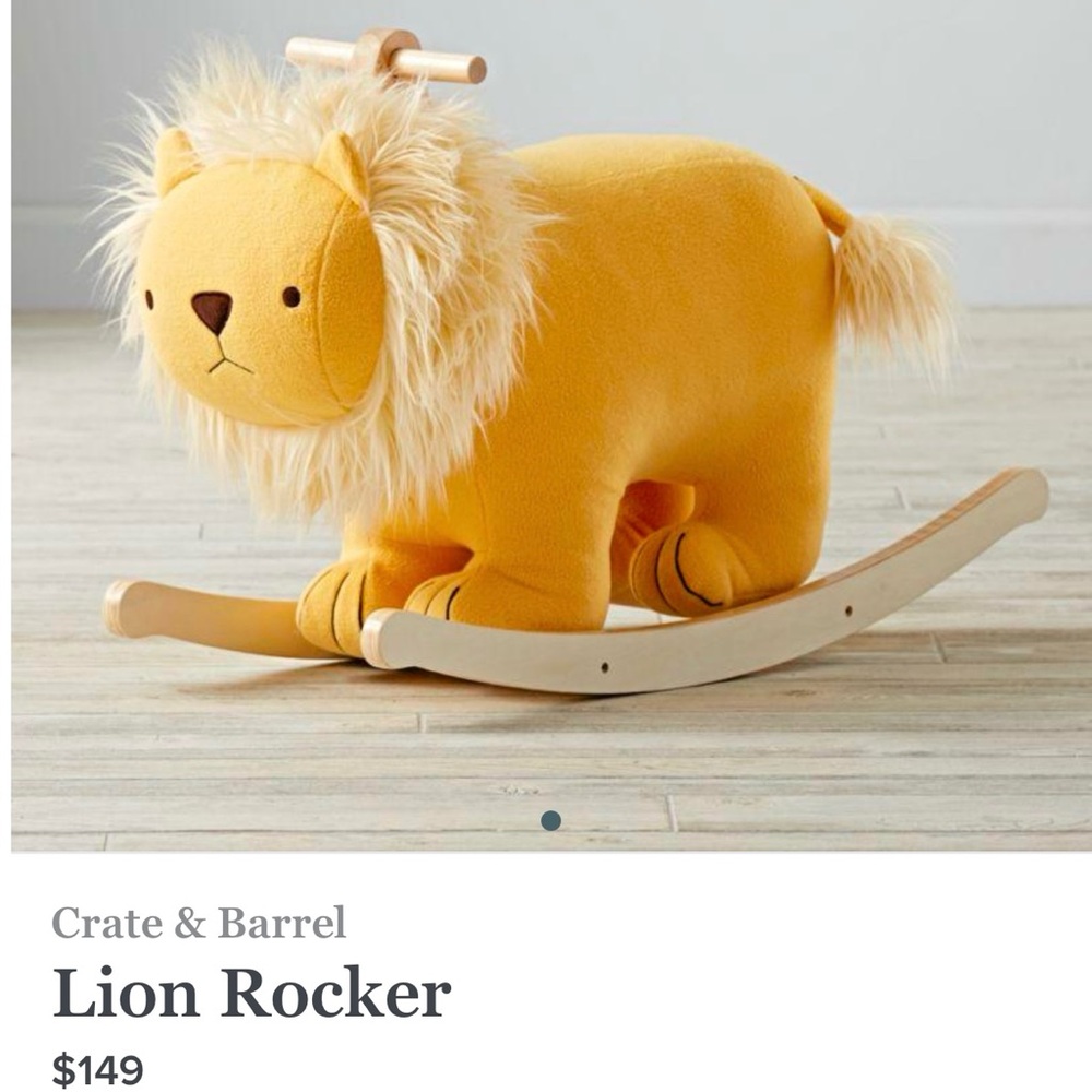 Crate & Barrel Plush Lion Rocker NWT
